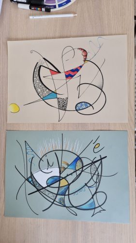 Deux résultats d'oeuvres de l'atelier du 9 mai 26